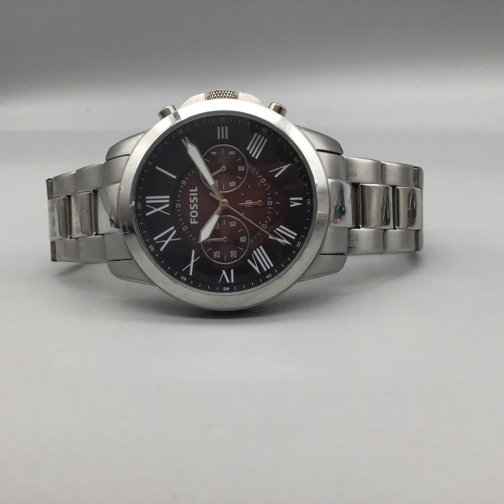 Fossil Grant Chronograph FS5628 Mens Watch 44mm Brown Dial New Battery 7.75